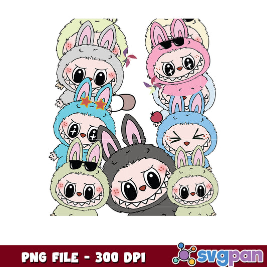 Cute Bunny Monster PNG Clipart 300 DPI