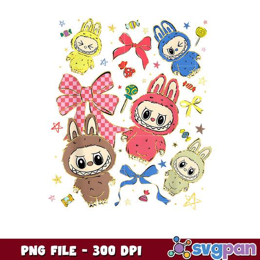Cute Bunny Monsters PNG 300 DPI Download