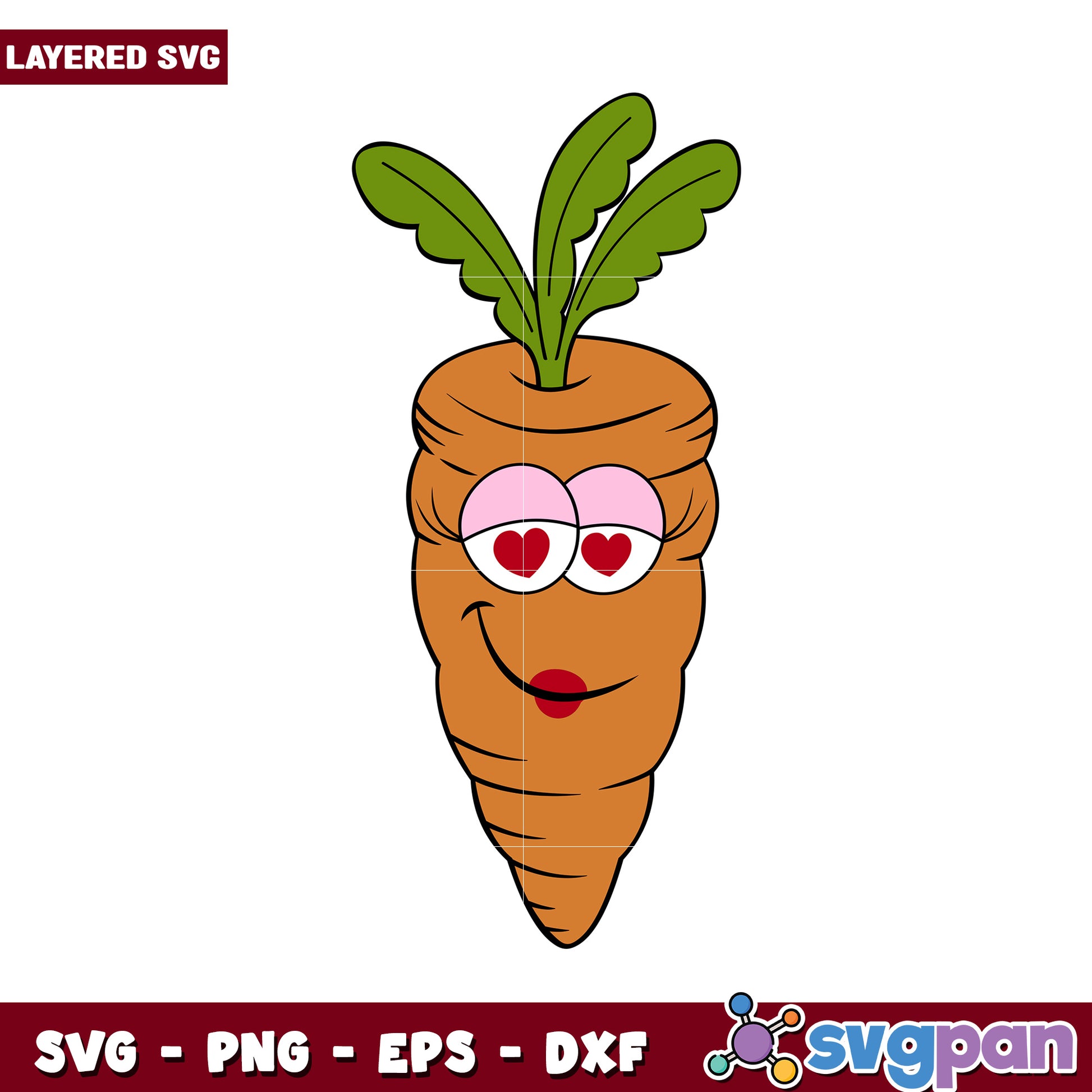 Cute Carrot Character SVG Design, Perfect for Crafts and Projects