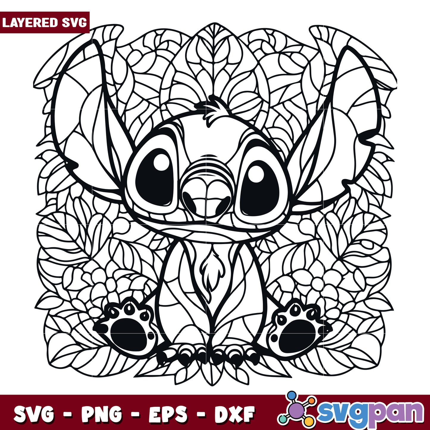 Cute Cartoon Character SVG Floral Line Art Design
