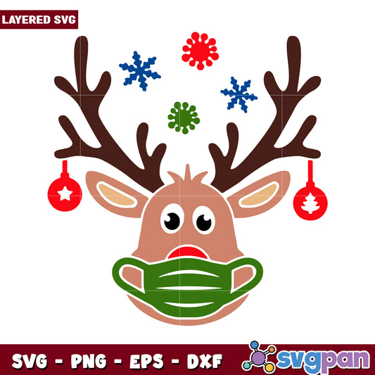 Cute Christmas Reindeer SVG Design, Perfect for Holiday Crafts