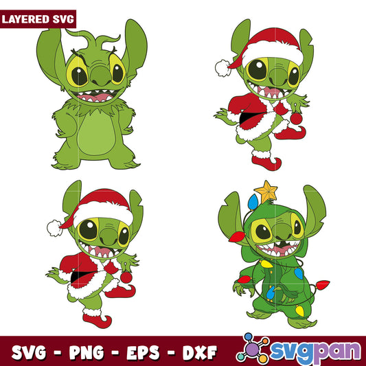 Cute Christmas Stitch SVG Bundle for Crafting Fun