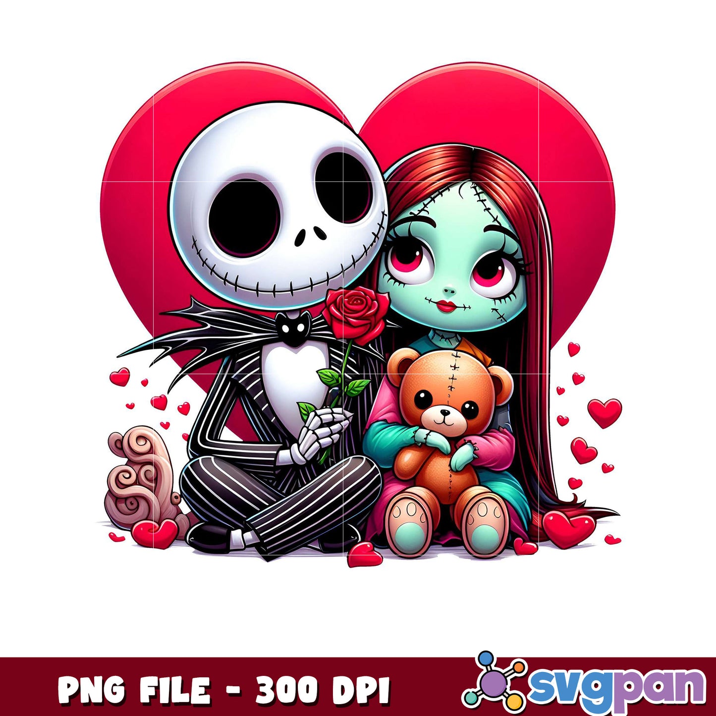 Cute Couple Art PNG File, Perfect for Valentine's Day Decor