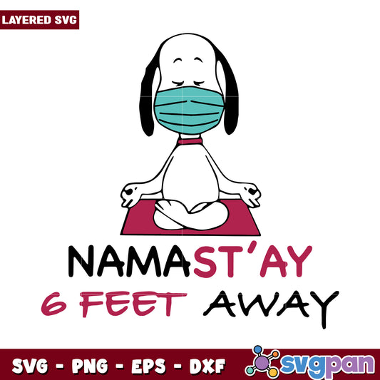 Cute Dog Meditation with Mask Design, Stay Safe and Healthy SVG