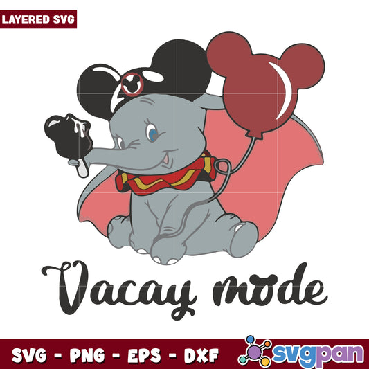Cute Elephant Character for Vacation Theme, Perfect for Crafting Projects