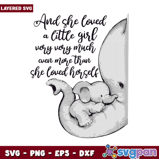 Cute Elephant SVG Design for Little Girl, Perfect for Crafts and Decor