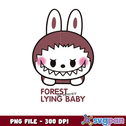 Cute Forest Monster Baby PNG 300 DPI