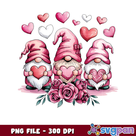 Cute Gnomes Holding Hearts, Perfect for Valentine Decor