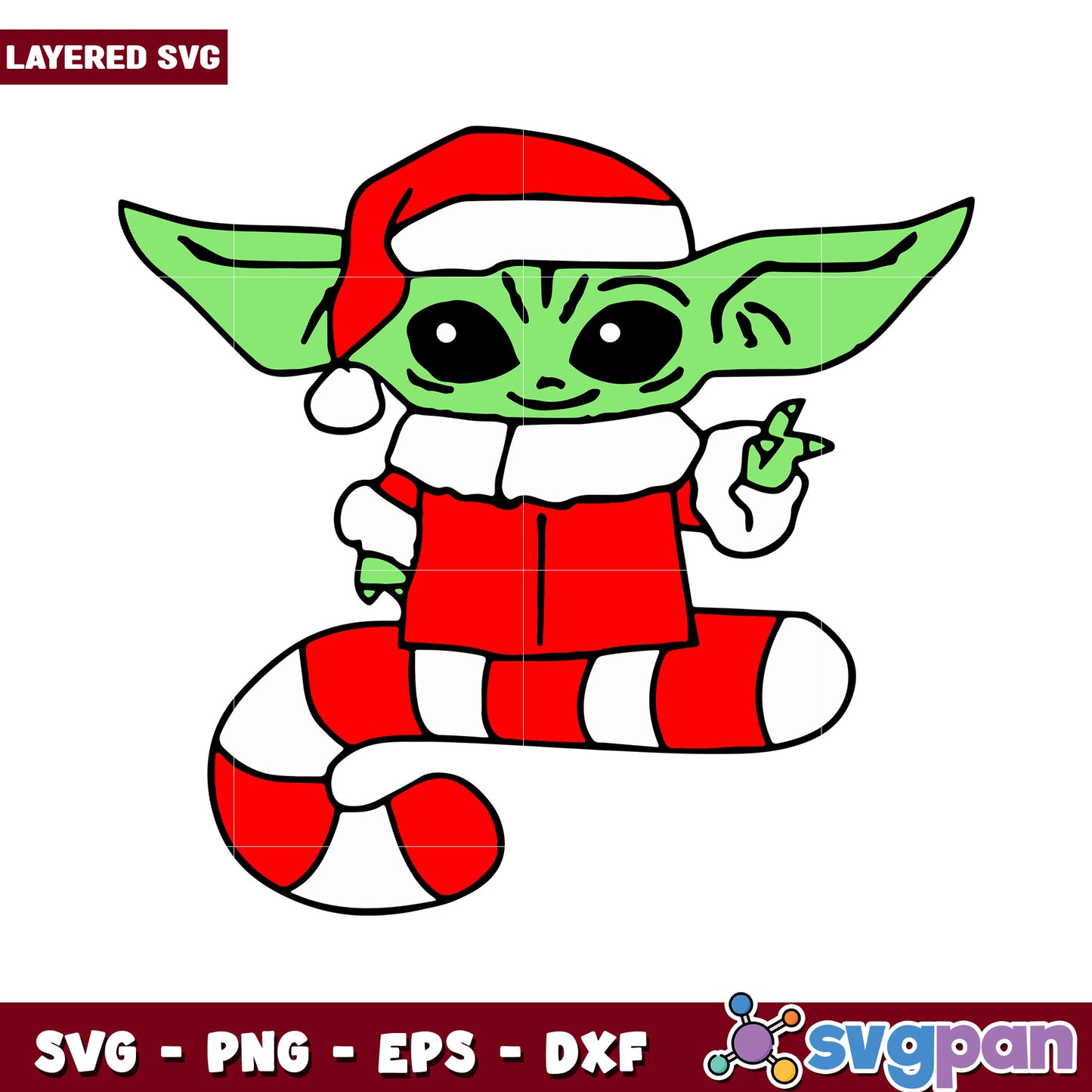 Cute Green Character in Christmas Outfit, Perfect for Holiday Crafts