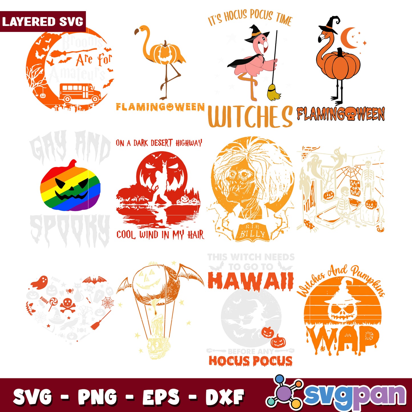Cute Halloween Bundle of Layered SVG Designs