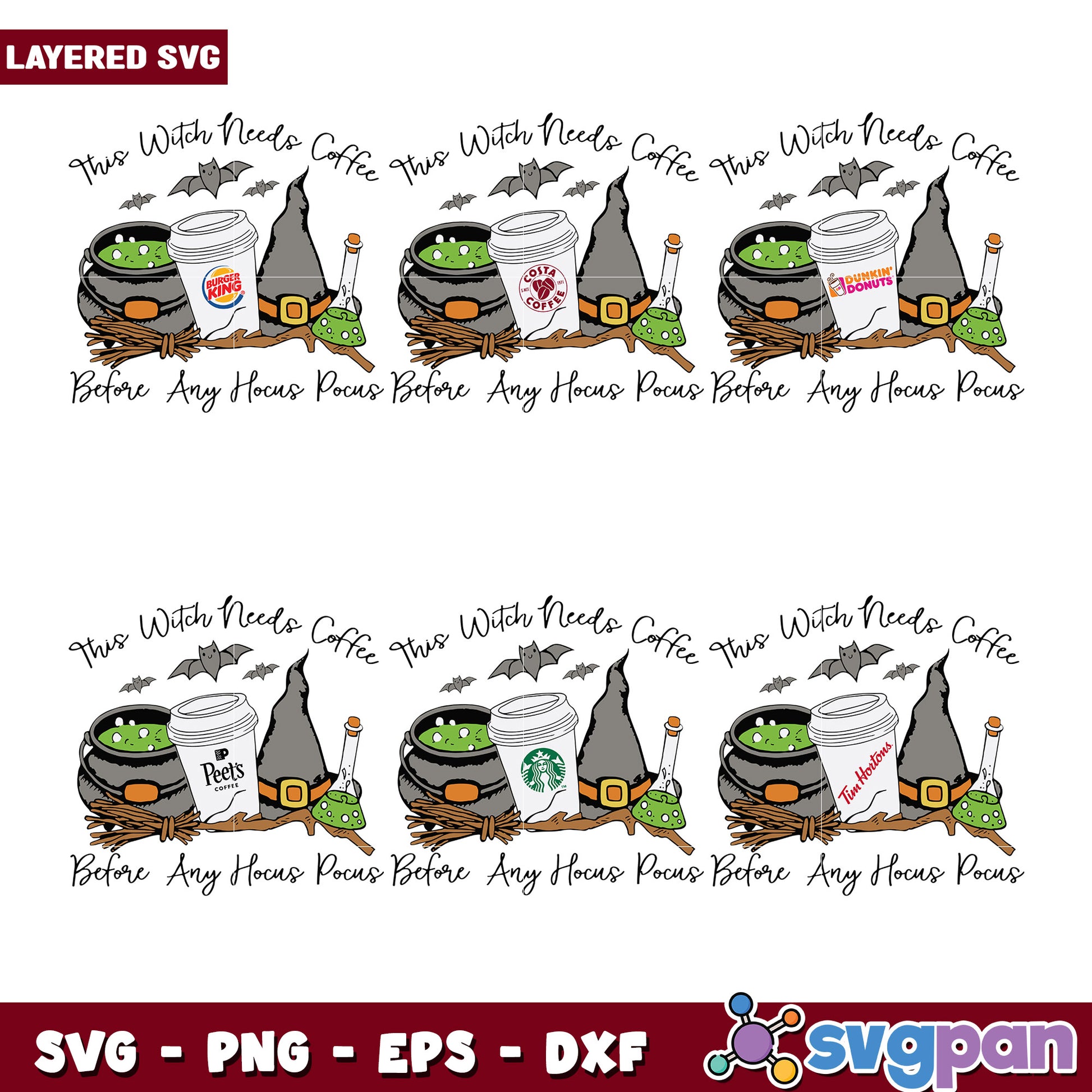 Cute Halloween Coffee Bundle SVG for Crafters