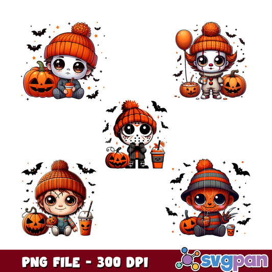 Cute Halloween PNG Bundle 300 DPI