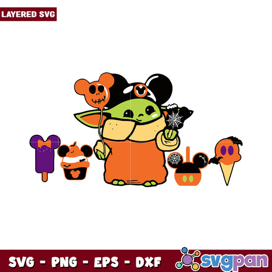 Cute Halloween Themed Baby Alien SVG Bundle, Perfect for Crafts