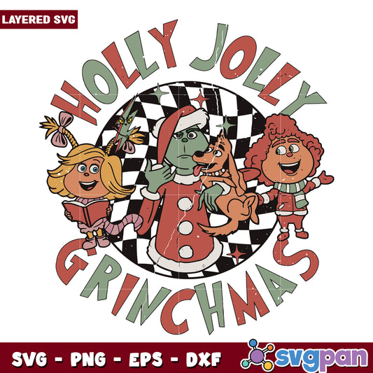 Cute Holly Jolly Grinchmas svg, christmas day svg, funny grinch svg