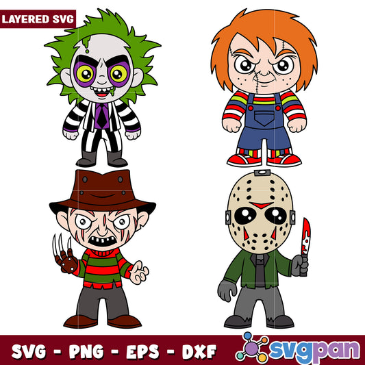 Cute Horror Character Bundle SVG for Crafting Fun