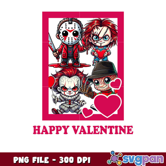 Cute Horror Characters for Valentine Day, High Quality PNG File