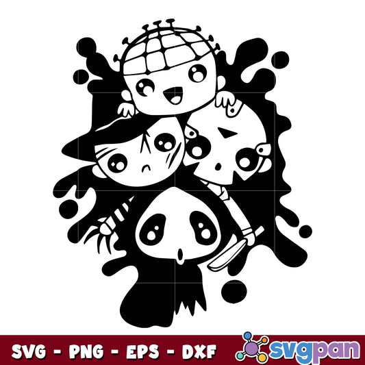 Cute Horror Friends svg