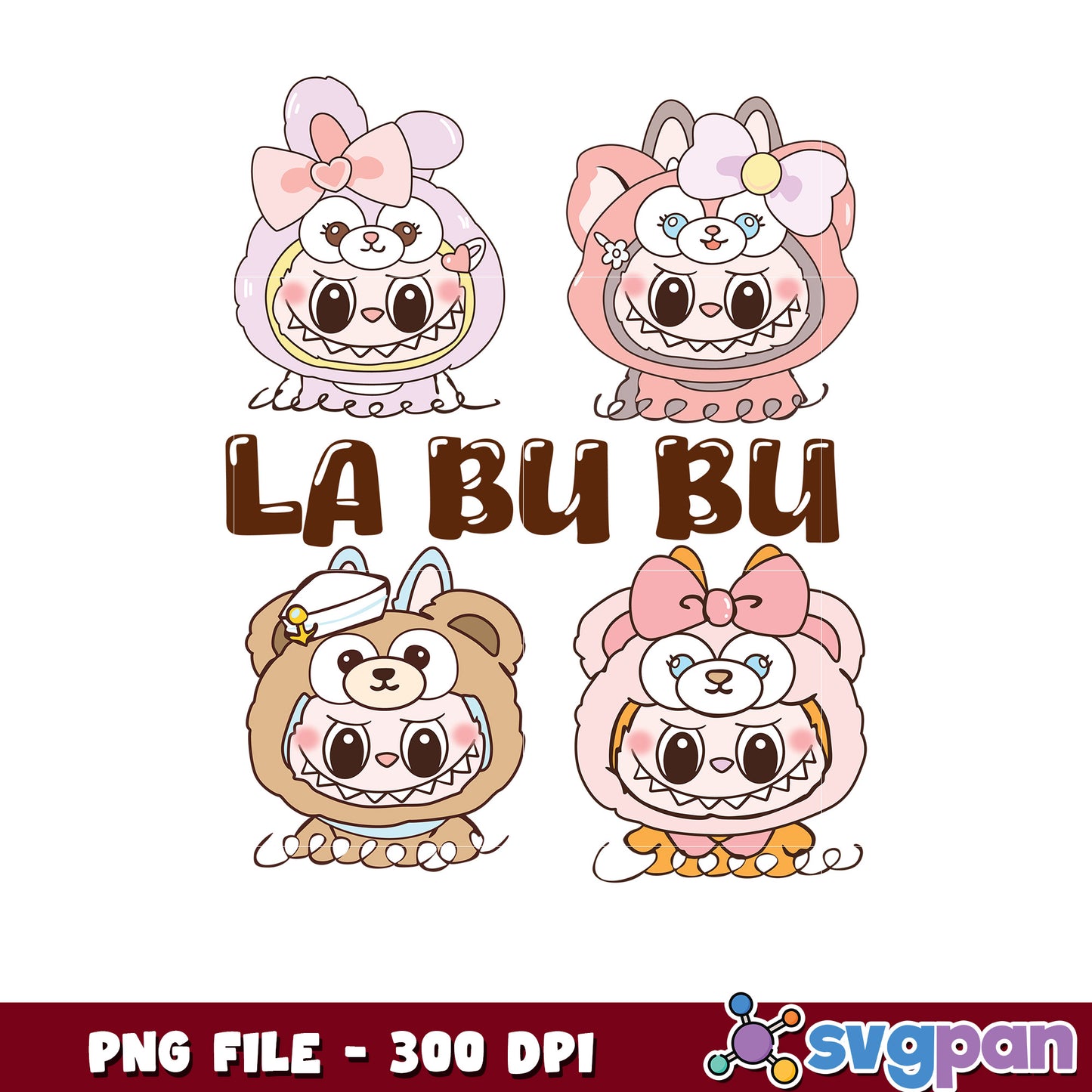 Cute Kawaii Animal PNG Set 300 DPI