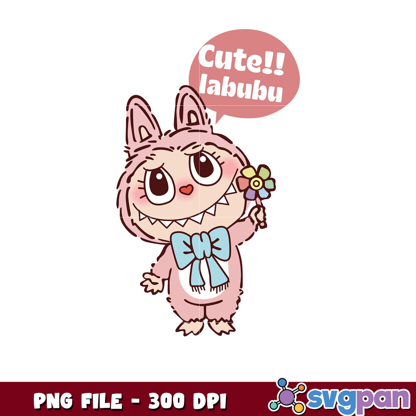 Cute Labubu Bunny PNG 300 DPI Download