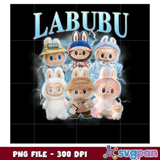 Cute Labubu Character Collection PNG File 300 DPI Quality