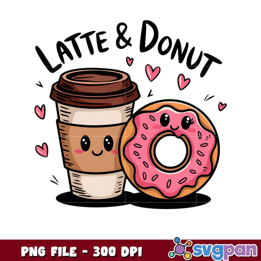 Cute Latte and Donut Illustration, Perfect for Decor Ideas