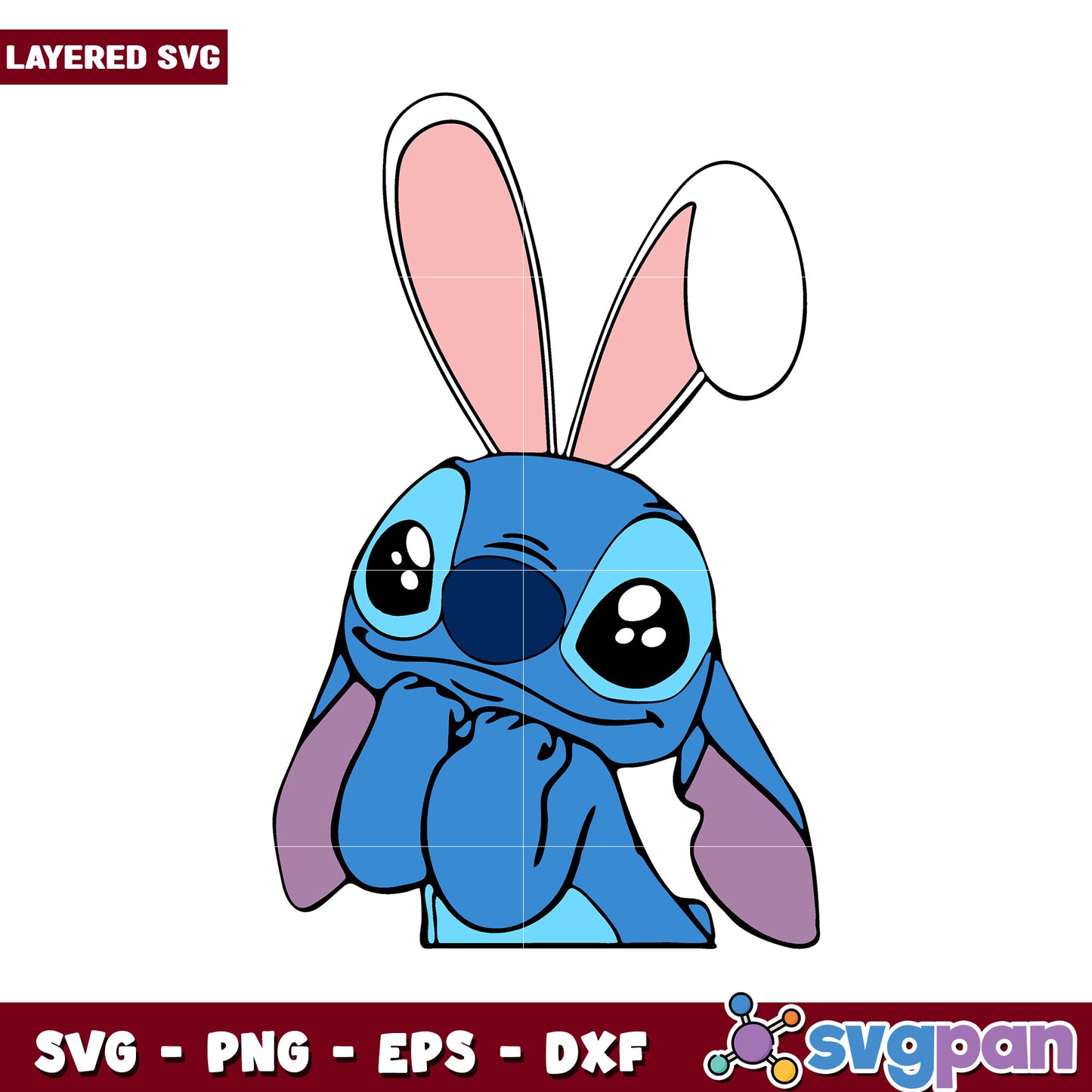 Cute Layered SVG Bunny Stitch Design for Crafts, Perfect for Kids