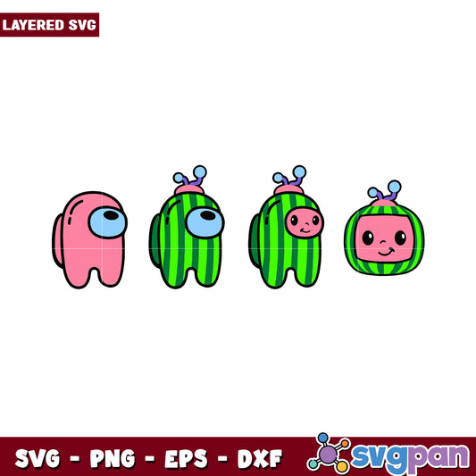 Cute Layered SVG Characters for Creative Projects, Fun and Colorful Designs