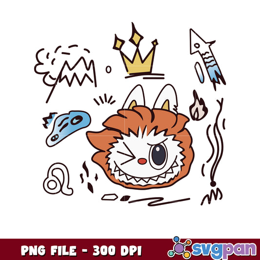 Cute Lion Cartoon PNG Clipart 300 DPI