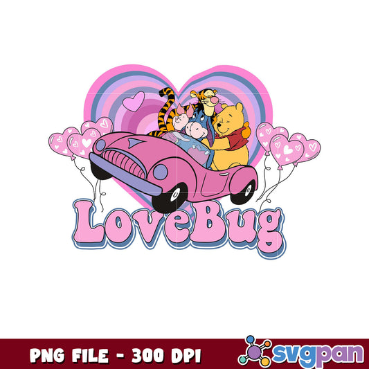 Cute Love Bug PNG image for kids, vibrant colors and fun design