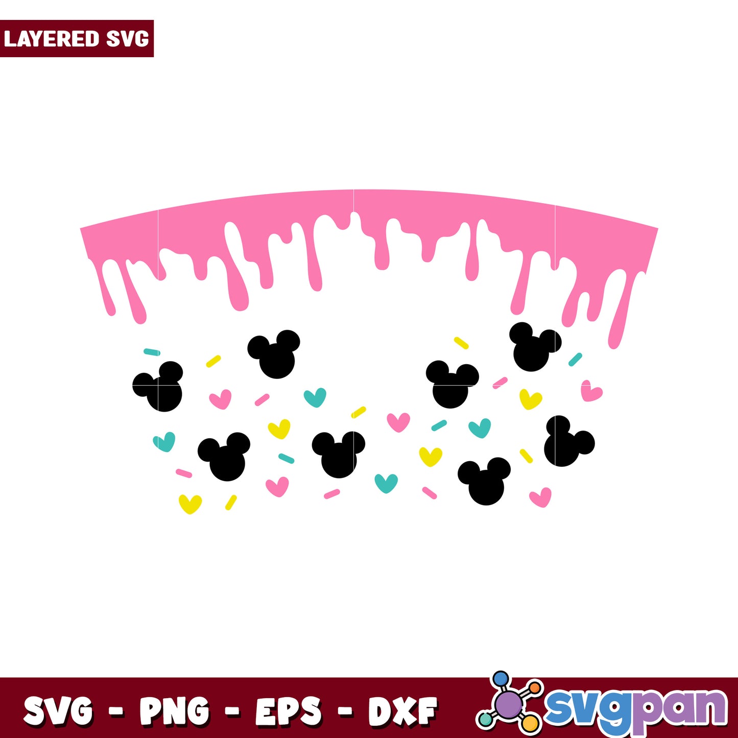 Cute Mickey Mouse Sprinkles SVG Design for Crafts, Perfect for DIY Projects