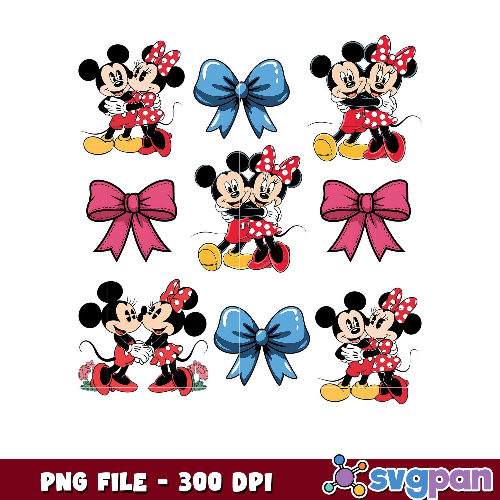Cute Mickey and Minnie Mouse PNG file, perfect for crafts