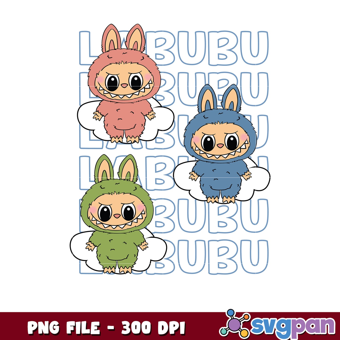 Cute Monster Bunny PNG 300 DPI Download