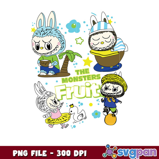 Cute Monster Fruit PNG Clipart 300 DPI
