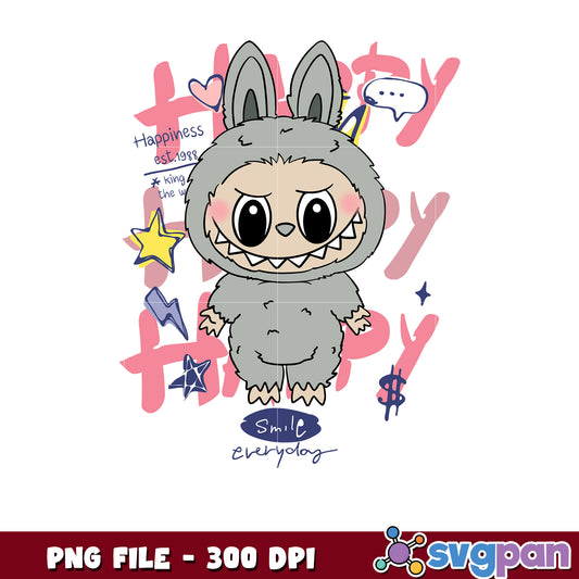 Cute Monster Happy PNG 300 DPI Instant Download