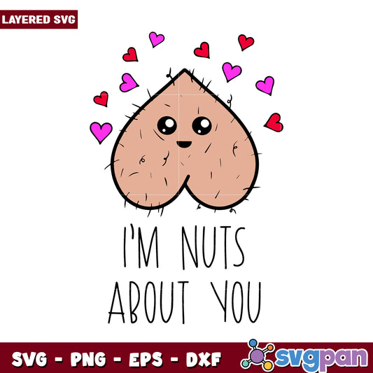 Cute Nut Love SVG Design, Perfect for Valentine's Day Crafting