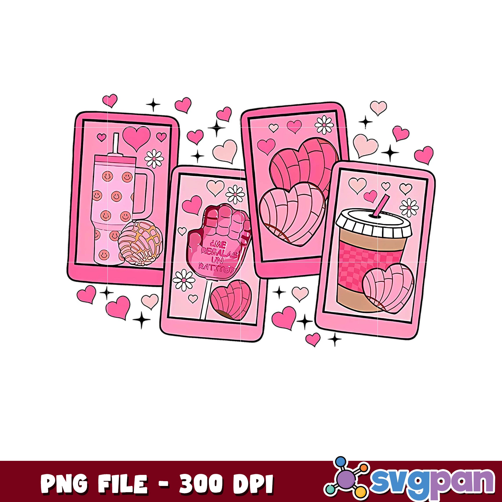 Cute Pink Card Designs, perfect for digital projects – svgpan