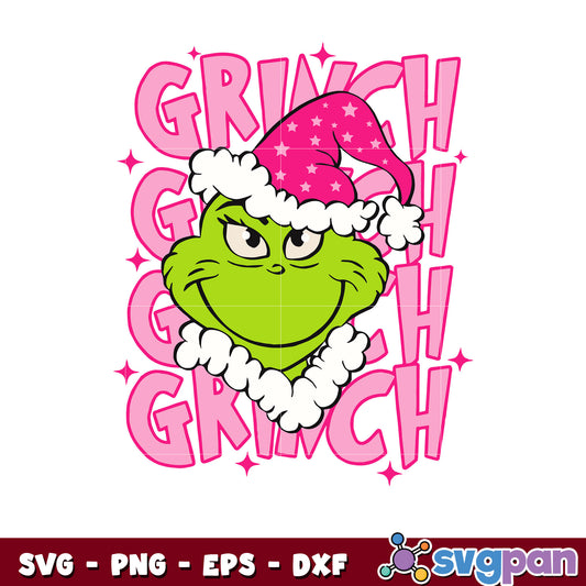 Cute Pink Grinch Christmas Hat svg, grinch christmas hat svg