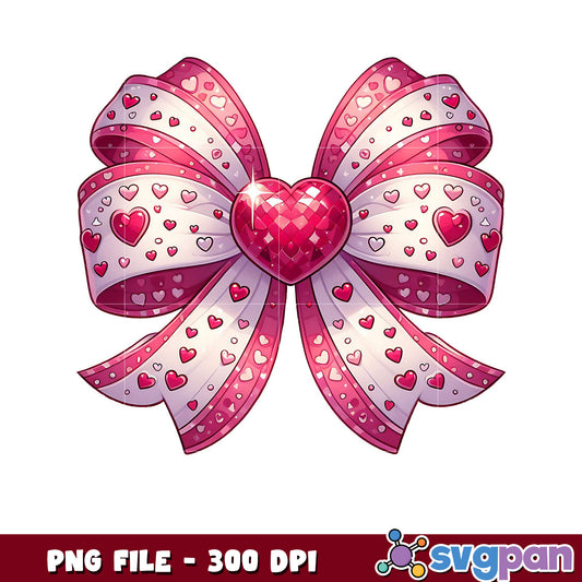 Cute Pink Heart Bow PNG File, Perfect for Celebrations