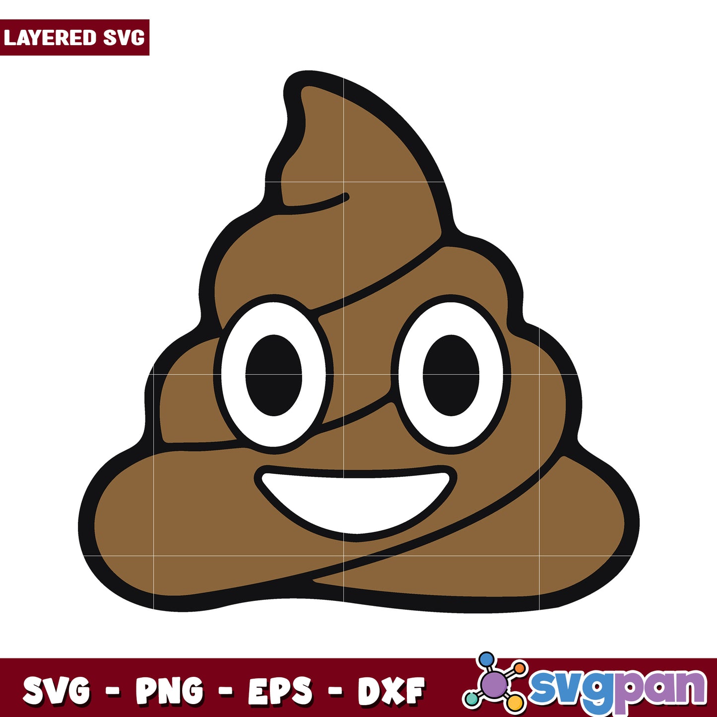 Cute Poop Emoji SVG Design for Crafts, Perfect for Kids Projects