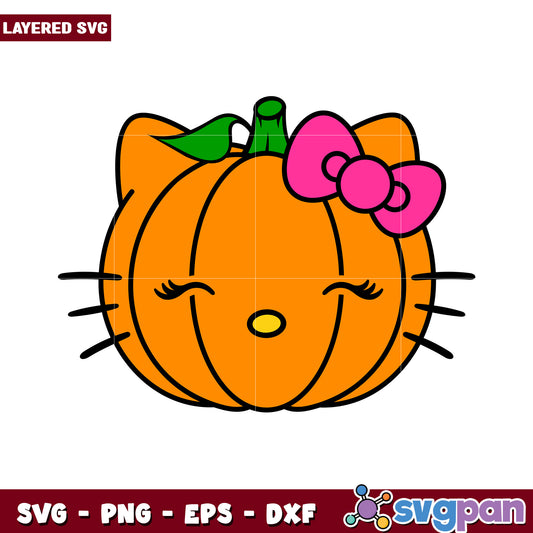 Cute Pumpkin Cat SVG Design for Crafts, Perfect for Halloween Decor