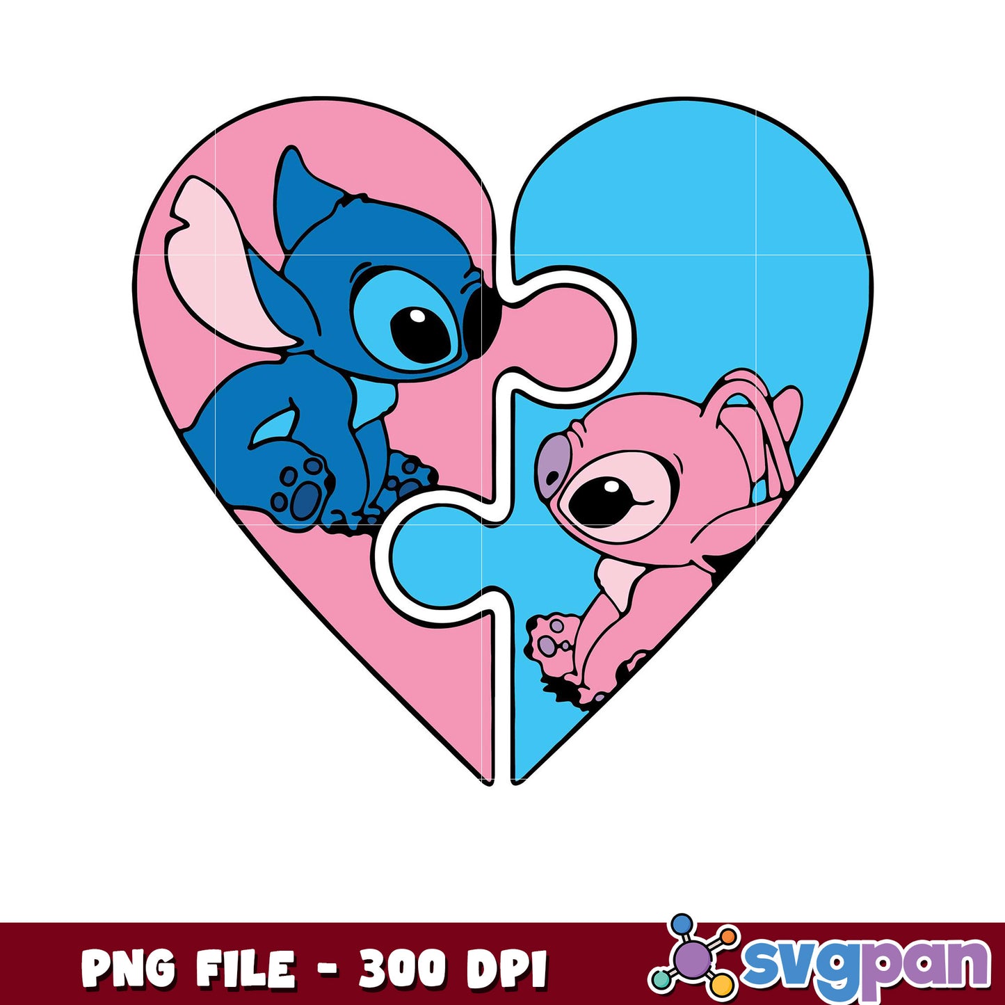 Cute Puzzle Heart Design, Fun PNG File for Kids