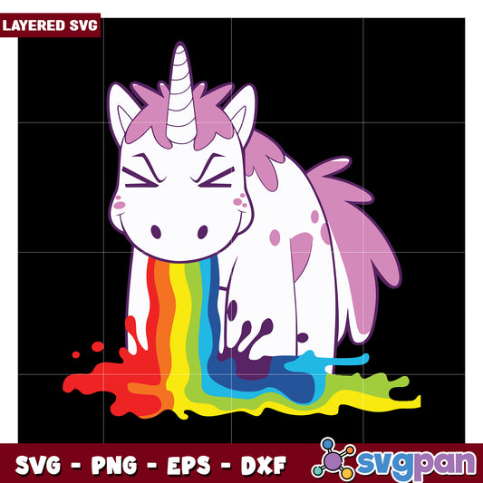 Cute Rainbow Unicorn SVG, perfect for fun designs and crafts