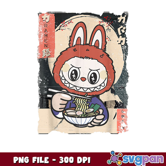 Cute Ramen Rabbit PNG 300 DPI Sublimation Design
