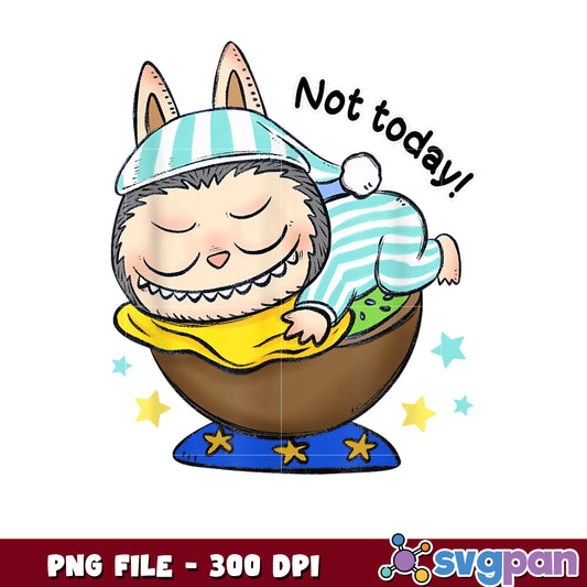 Cute Sleepy Monster PNG 300 DPI