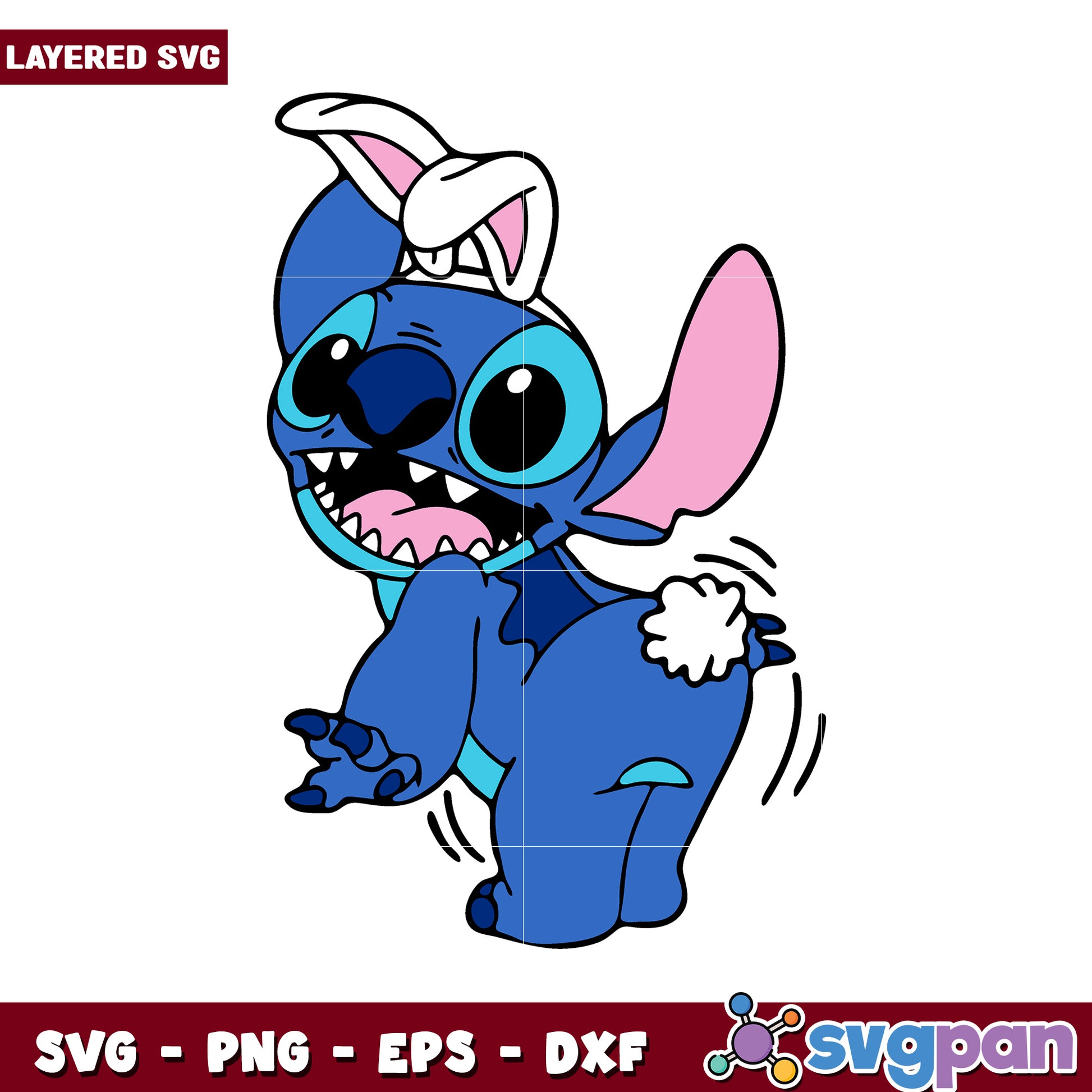 Cute Stitch Character SVG Design, perfect for crafting projects