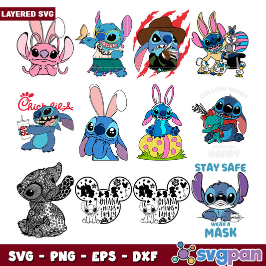 Cute Stitch SVG Bundle for Creative Projects