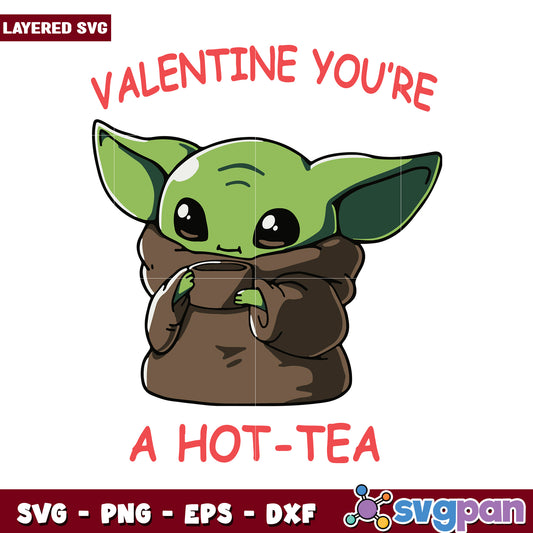 Cute Valentine Youre A Hot Tea SVG Design, Perfect For Gifts