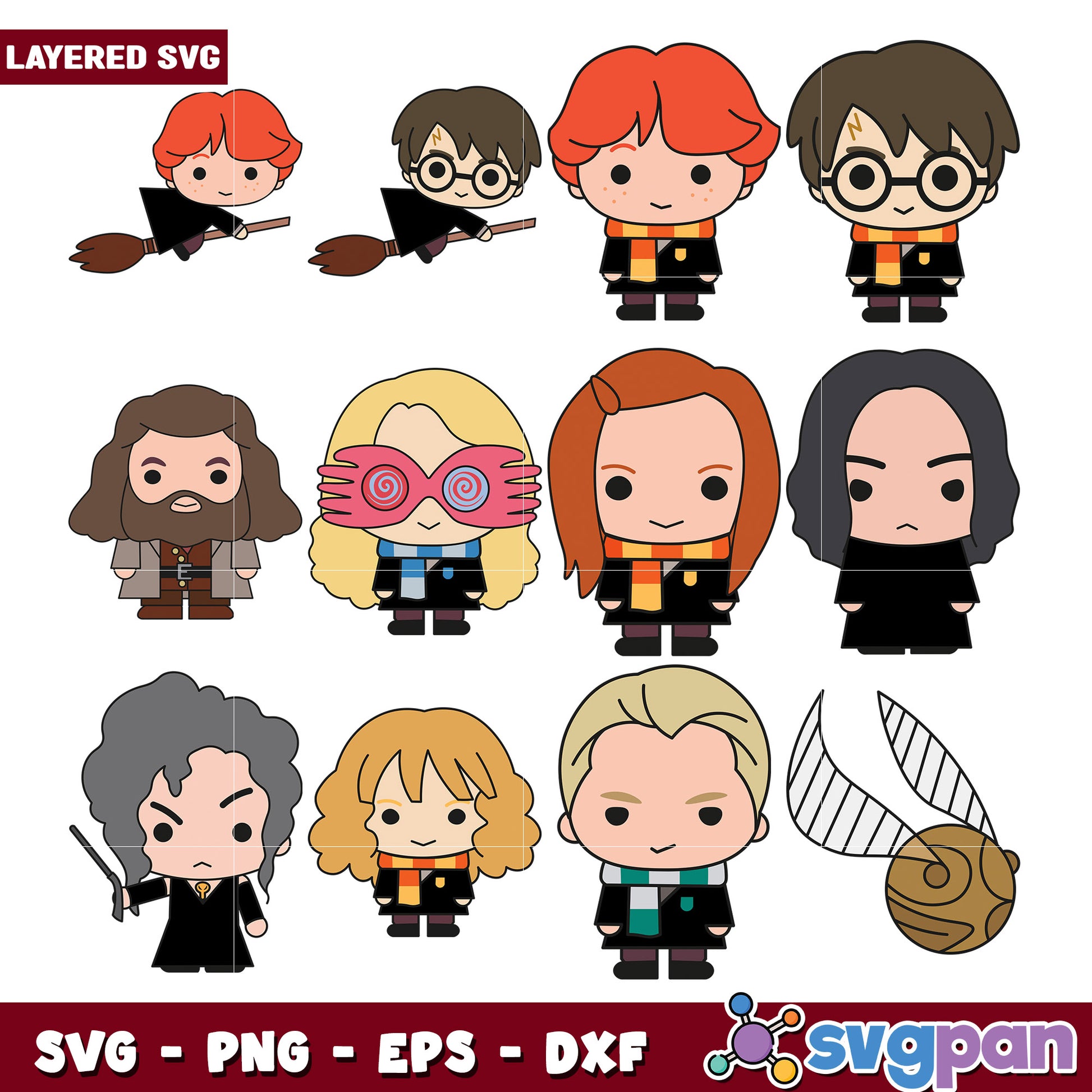 Cute Wizard Character Bundle SVG Designs for Crafting