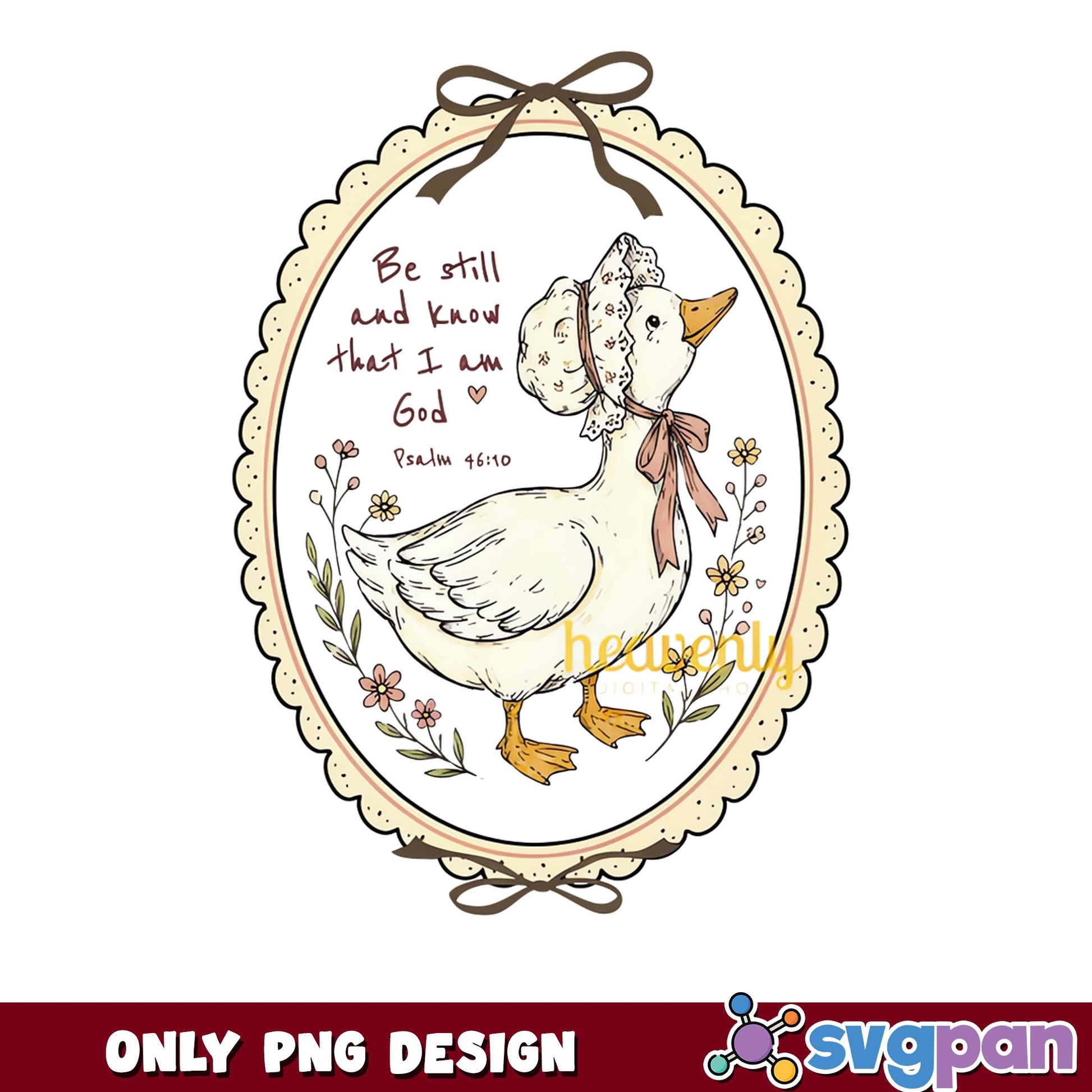 Cute Duck Bible Verse PNG, Psalm 46 10 Christian PNG, Faith PNG