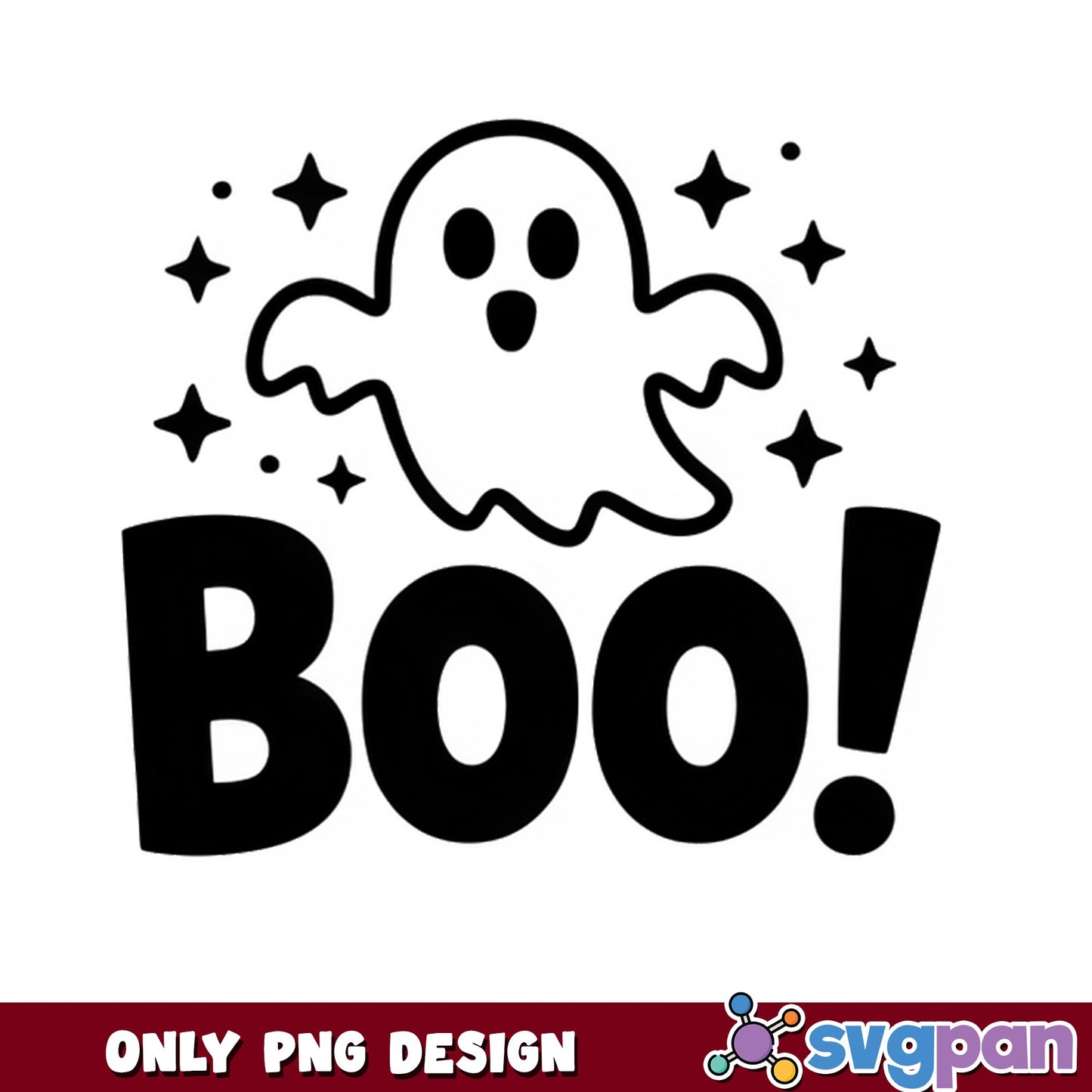 Cute Ghost Boo Halloween PNG, Spooky Ghost PNG, Halloween PNG